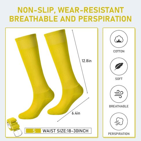 Zhanmai Baseball Belt and Socks Combo Adjustable Softball Socks and Belt Elastic Waist Belt for Youth Boys Girls, and Adult in Saudi Arabia
