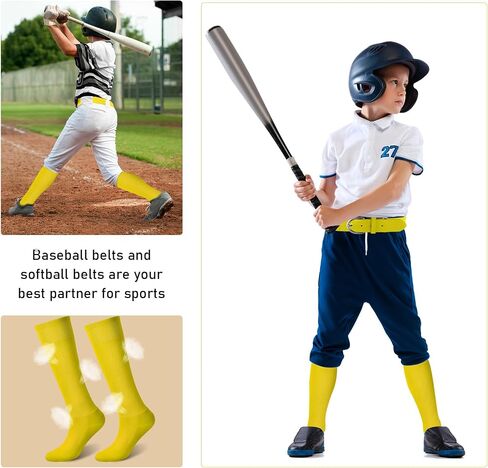 Zhanmai Baseball Belt and Socks Combo Adjustable Softball Socks and Belt Elastic Waist Belt for Youth Boys Girls, and Adult in Saudi Arabia