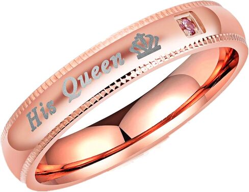 أساور زفاف من Her King His Queen للرجال والنساء، مصنوعة من الفولاذ المقاوم للصدأ للأزواج والأزواج المتطابقين مع خواتم وعد الخطوبة السنوية in Kuwait
