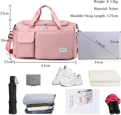 CORIOS Travel Duffel Bag for Women and Men Sports Gym Tote Bag Foldable Weekender Overnight Bag Carry-on Bags with Shoes Compartment Lightweight Shoulder Bag for Travel Gym Sport Daily Use Black in Kuwait