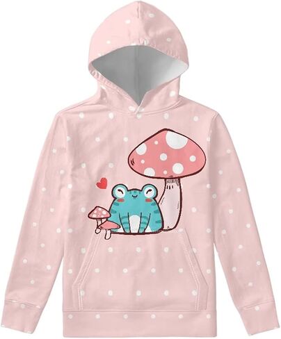 YSTARDREAM ملابس لطيفة للفتيات المراهقات Kawaii الزي موضة هوديس وبلوزات تي شيرت كامل كم طويل للأطفال حجم 6-14 in Kuwait