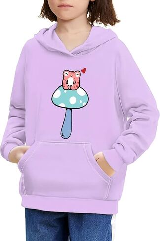 YSTARDREAM ملابس لطيفة للفتيات المراهقات Kawaii الزي موضة هوديس وبلوزات تي شيرت كامل كم طويل للأطفال حجم 6-14 in Kuwait