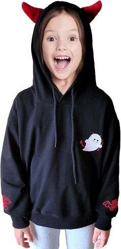 CBTRFASHION Little Girls Cute Bear Cat Pullover Hoodie Sweatshirt Kids Jumper with Ears Cartoon Casual Long Sleeve Tops in Kuwait