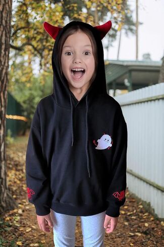 CBTRFASHION Little Girls Cute Bear Cat Pullover Hoodie Sweatshirt Kids Jumper with Ears Cartoon Casual Long Sleeve Tops in Kuwait