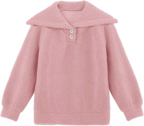 بلوفر Rrhss للفتيات من الصوف الغامض للأطفال بأكمام طويلة كاجوال من الشيربا لعمر 5-14 سنة in Kuwait