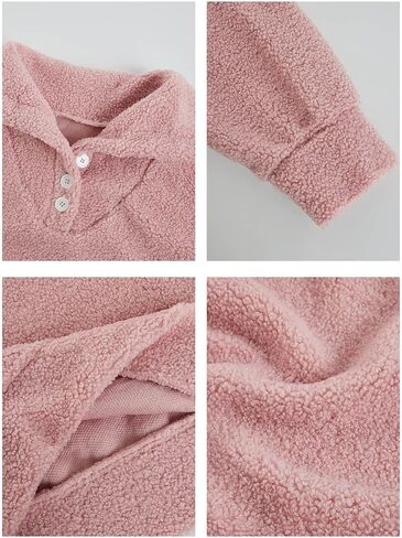 بلوفر Rrhss للفتيات من الصوف الغامض للأطفال بأكمام طويلة كاجوال من الشيربا لعمر 5-14 سنة in Kuwait