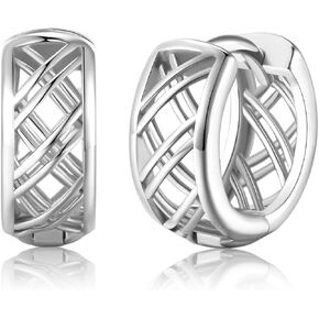 YumaHan Small Gold Huggie Hoop Earrings For Women Girls, 14k Gold Plated Mini Dainty Round Cartilage Earrings, 925 Sterling Silver Hypoallergenic Filigree Loop Earrings, Trendy Jewelry Gifts For Her in Saudi Arabia