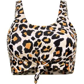 Balasami المرأة ريترو سكوب رابطة عنق عقدة الرسم طباعة مبطن تانك المحاصيل الأعلى التغطية الكاملة بيكيني ملابس السباحة فقط in Kuwait