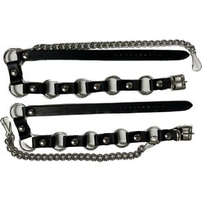 Dangerous Threads Western/Biker Boot Harness Chains Metal Rings, Black Leather in Saudi Arabia