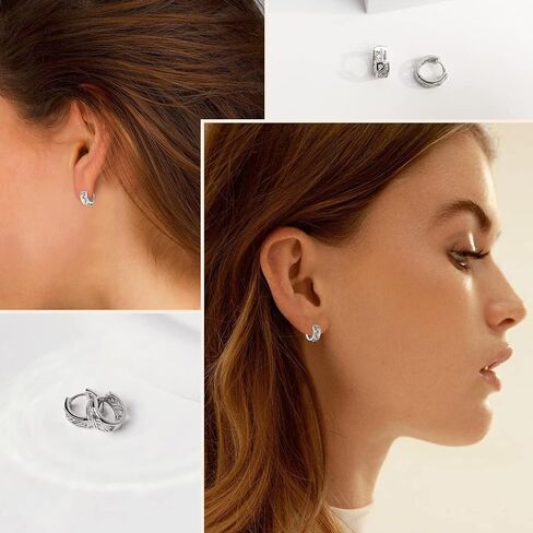 YumaHan Small Gold Huggie Hoop Earrings For Women Girls, 14k Gold Plated Mini Dainty Round Cartilage Earrings, 925 Sterling Silver Hypoallergenic Filigree Loop Earrings, Trendy Jewelry Gifts For Her in Saudi Arabia