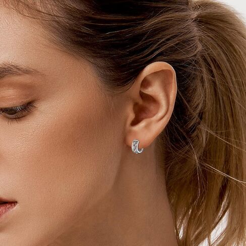 YumaHan Small Gold Huggie Hoop Earrings For Women Girls, 14k Gold Plated Mini Dainty Round Cartilage Earrings, 925 Sterling Silver Hypoallergenic Filigree Loop Earrings, Trendy Jewelry Gifts For Her in Saudi Arabia