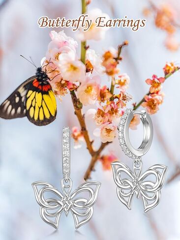 Earship Heart/Cross/Butterfly/Evil Eyes/Star/Dragonfly/Infinity Heart Dangle Hoop Earrings with Cubic Zirconia Christmas Valentine's Day Anniversary Birthday Jewelry Gifts for Women Girls in Kuwait