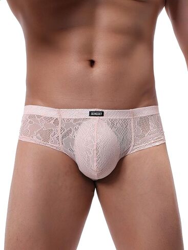 IKINGSKY Men's Cheeky Thong Underwear Brazilian Back Mens Under Panties Sexy Lace Boxer Briefs in Saudi Arabia
