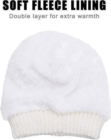 قبعة شتوية للأطفال الصغار قبعة دافئة متماسكة مبطنة بالصوف مع قبعة صغيرة بوم بوم مزدوجة قبعات ناعمة للأطفال الصغار (من سن 2 إلى 5 سنوات) in Kuwait