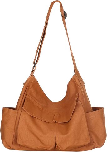 Canvas Messenger Bag Men and Women Canvas Bag Large Capacity Art Leisure Bag Multiple Pockets Canvas Shoulder Tote Bag in Kuwait