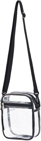 شنطة ماسنجر شفافة - شنط كروس شفافة للنساء والرجال - شنطة يد ماسنجر شفافة من بلاستيك PVC للحفلات الموسيقية والمناسبات الرياضية والمتنزه، شفافة in Kuwait