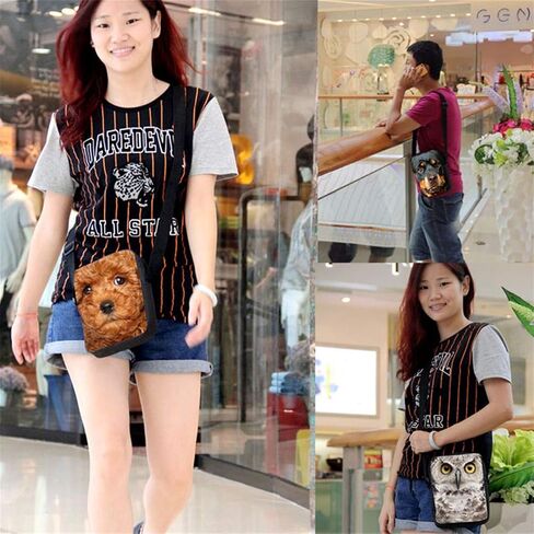 HUGS IDEA Mini Cross-Body Bag Black Cat Floral Small AdjustableShoulder Messenger Handbag Casual Cellphone Purse in Kuwait