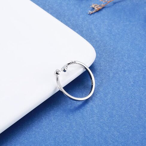 APOTIE Sterling Silver Semicolon Inspirational Ring - S925 Heartbeat Keep Going Rings Jewelry Gifts for Women Girls in Saudi Arabia