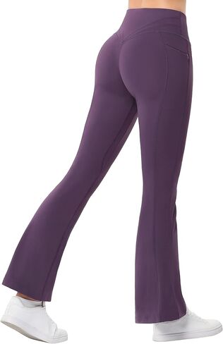 GymSmart Women's High Waisted Workout Leggings with Zipper Pockets Athletic Yoga Pants Lounge Casual in Kuwait