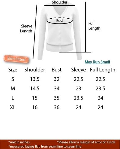 سترة صوفية كلاسيكية للنساء من COMFY WORLD برقبة على شكل حرف V وأزرار لأعلى، نسيج ناعم وأكمام طويلة مع أطراف أكمام بأزرار (S-XL) in Kuwait