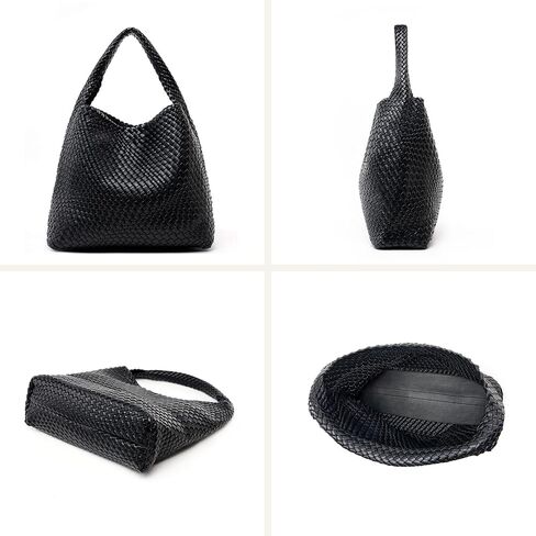 MELOLILA Large Woven Bag Tote Bags for Women Vegan Leather Tote Bag Woven Purse Woven Handbag in Saudi Arabia