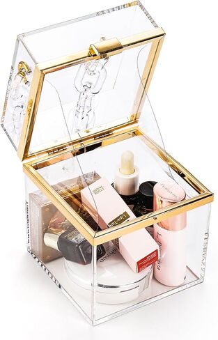 Goaste Clear Acrylic Square Bag, Women Transparent Jelly Evening Purse, Cross Body Bag with Removable Gold Chain, Cute Banquet Handbag for Dinner Party, Wedding, Family Reunion, Date in Saudi Arabia