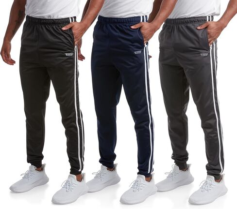 iXtreme Men's Sweatpants - 3 Pack Lightweight Active Tricot Jogger Pants (Size: S-2XL) in Kuwait