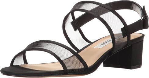 NINA Ganice - Women's Mesh Block Low-Heel Hook & Loop Dressy Sandal Shoes- Elegant and Comfortable Womens's heeled Sandals - Casual and Dress in Kuwait