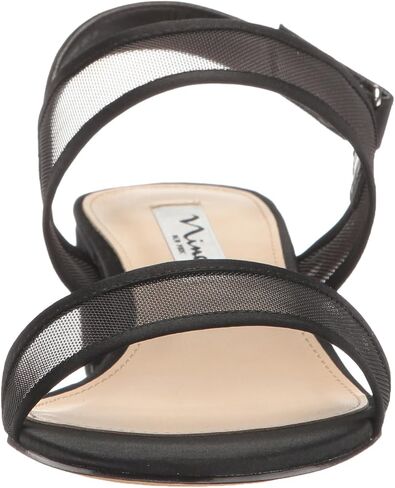 NINA Ganice - Women's Mesh Block Low-Heel Hook & Loop Dressy Sandal Shoes- Elegant and Comfortable Womens's heeled Sandals - Casual and Dress in Kuwait