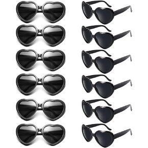 12 Pack Neon Colors Heart Shape Party Favors Sunglasses Unisex Wholesale