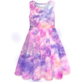 VIKITA Girls Dresses Sleeveless Summer Girls Clothes Sundress for Kids 2-12 Years