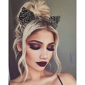 Catery Lace Cat Ears Headbands Kitty Ears Head Bands Halloween Sexy Ear Head Hoops for Women