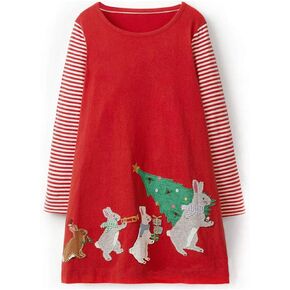 HOMAGIC2WE Toddler Girl Long Sleeve Dress Kids Cotton Cute Cartoon Casual Dresses