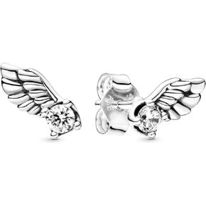 أقراط PANDORA Sparkling Angel Wing - أقراط أنيقة للنساء - هدية رائعة لها - مصنوعة من الفضة الاسترليني ومكعب الزركونيا in Saudi Arabia