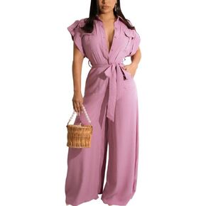 DinyIn Women's Elegant Off Shoulder Long Pants Sexy Bodycon Wide Leg Jumpsuits Club Rompers