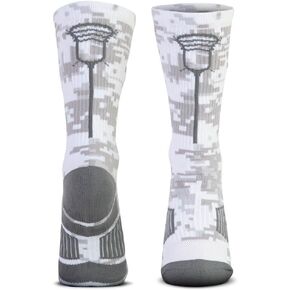 ChalkTalkSPORTS Lacrosse Woven Mid-Calf Socks | Retro Crossed Sticks | Multiple Colors and Sizes