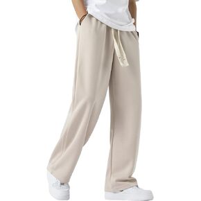 Floerns Men's Elastic Waist Drawstring Sweatpants Straight Leg Loose Pants with Pockets