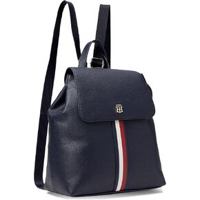 Tommy Hilfiger Ruby II Flap Backpack-Pebble PVC Heritage Brown One Size in Saudi Arabia