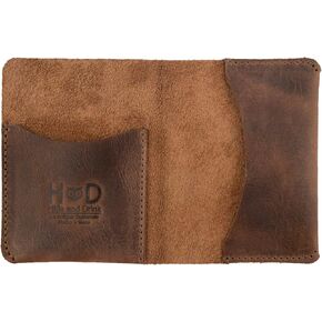 Hide & Drink, Leather Bifold Card Holder, Holds Up to 6 Cards/Organizer/Case/Wallet, Handmade Includes 101 Year Warranty :: Bourbon Brown