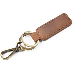 brolantizeler Key Chain with 2 Key Rings Genuine Leather Car Keychain for Men and Women (BROWN) in Saudi Arabia