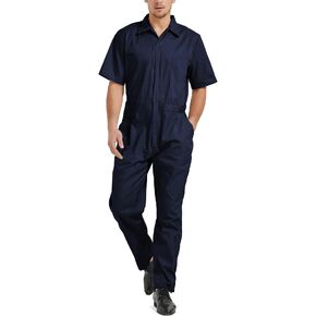 TOPTIE Men's Short-Sleeve Work Coverall Lightweight with Elastic Waist