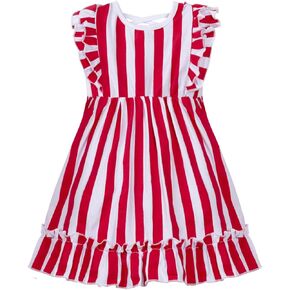 Mud Kingdom Girls Dress 4th of July Cute Independence Day American Flag Ruffle Sleeve Summer Holiday