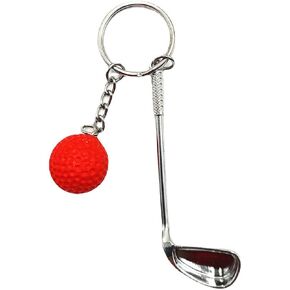Ergugos Mini Golf Club Ball سلسلة مفاتيح معدنية سلسلة مفاتيح سيارة حامل الهاتف حقيبة قلادة مفتاح سلسلة كيرينغ الرياضة سبليت حلقة رئيسية لمحبي الرياضة عشاق هدية سلاسل المفاتيح، أحمر in Kuwait