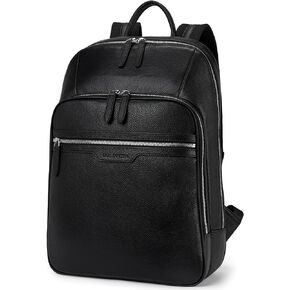 BOSTANTEN Men Leather Backpack 15.6 inch laptop Backpack Travel College Bag Black
