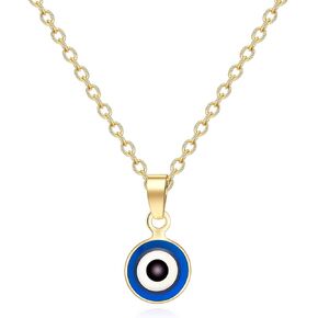 Long tiantian Evil Eye Necklace,Blue Turkish Glass Leather Rope Pink Evil Eye Necklace for Women Men Lucky Protection Necklace Jewelry Gifts for Teenage Girls
