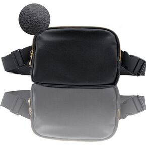 حقيبة خصر صغيرة من الصوف للجنسين مع حزام قابل للتعديل، حقيبة حزام شيربا، حقيبة خصر صغيرة للنساء، حقائب فاني باك دوبس كروس بودي ليمون للنساء والرجال - حقيبة حزام في كل مكان (صوف أسود) in Kuwait