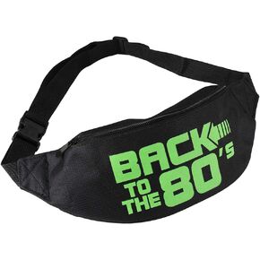 ابتسامة السمك النيون الرجعية 80s حزمة مراوح الخصر حقيبة مهرجان موضوع حفلة خمر 80s حفلة النساء/الرجال الأسود