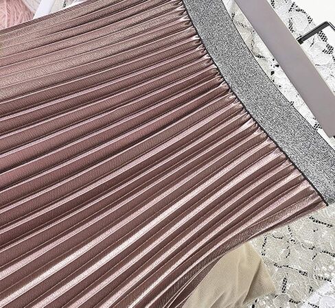 CHARTOU Womens Elastic-Waist Accordion Pleated Metallic Long Party Skirt in Saudi Arabia