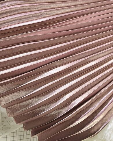 CHARTOU Womens Elastic-Waist Accordion Pleated Metallic Long Party Skirt in Saudi Arabia