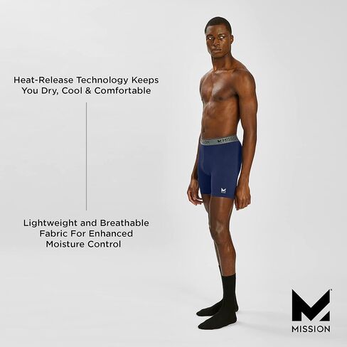 ملابس داخلية للرجال من MISSION Mesh مقاس 6 بوصات - إطلاق حراري للأداء - 3 عبوات in Kuwait